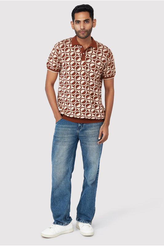 WOODBURN JACQUARD KNIT POLO