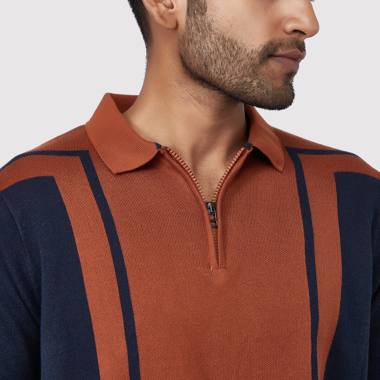 BOURBON BLOCK KNIT POLO