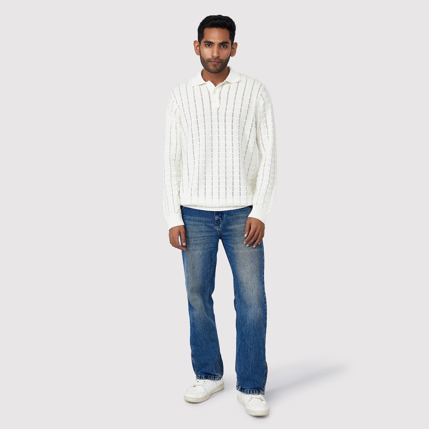 CHEVRON SELF PATTERN POLO