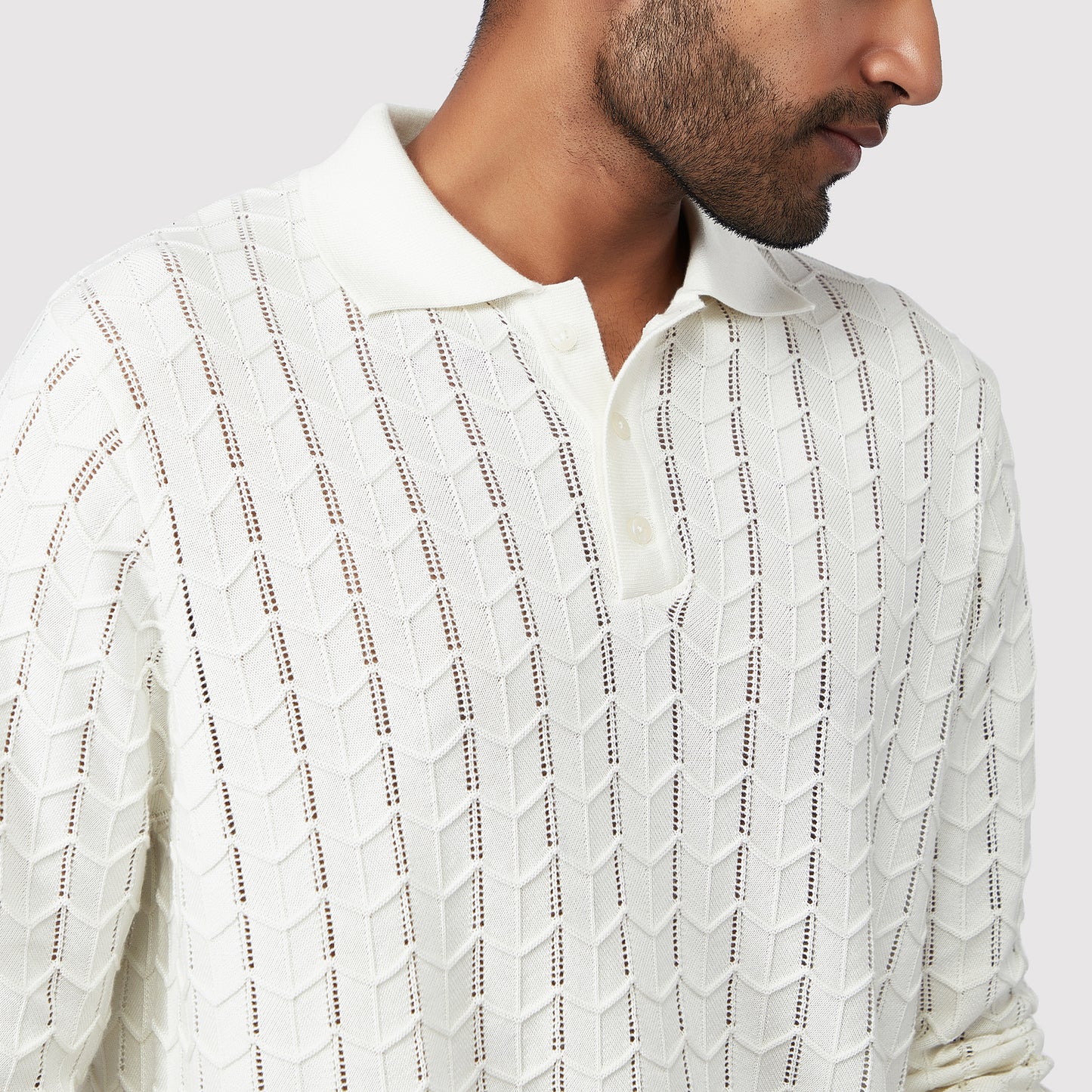 CHEVRON SELF PATTERN POLO